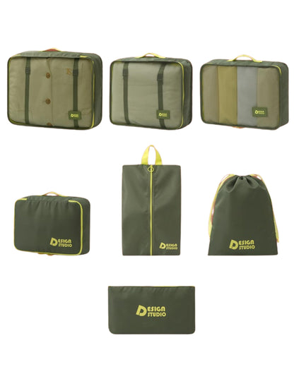 7‑Piece Travel Packing Organizer Set (Green)