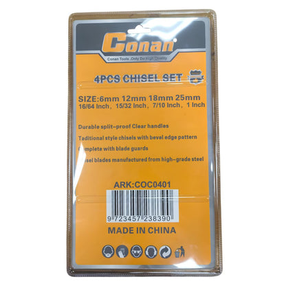 4 Piece Wood Chisel Set - 6, 12, 18 & 25mm