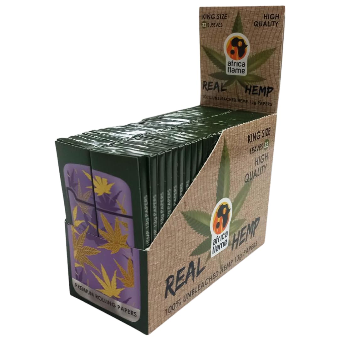 Africa Flame 100% Hemp Rolling Paper - 50 Booklets - Lilac - 4 Pack