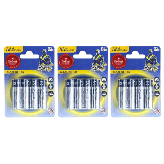 Debest Alkaline AA Penlight Battery 1.5V 4PC - 3 Pack