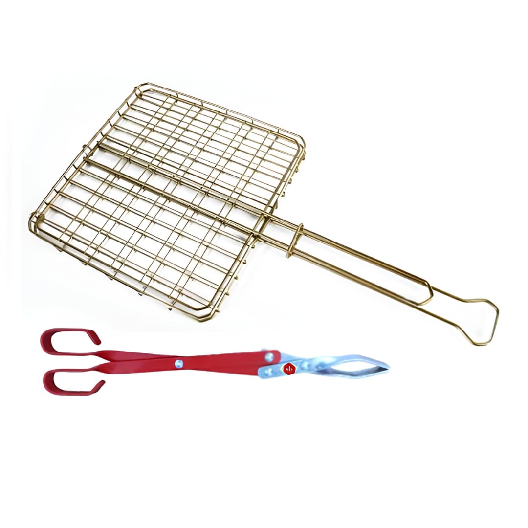 DeBest Braai Grid Small Box & Medium Braai Tongs Combo