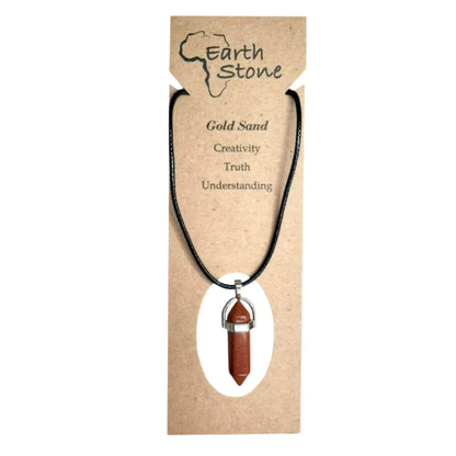 Earth Stone Collection - Bullet Crystal Stone Necklace (Gold Sand)