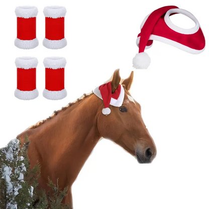 Horse Christmas Novelty Set - Hat, Rug and 4 Leg Sleeves