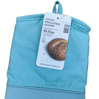 Silicone Oven Glove - Long - 34.5x17cm (Blue)