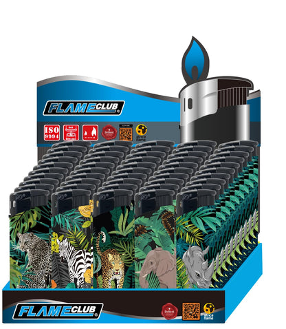 N2 Electronic Lighters 50's Tray (Wild Animal)