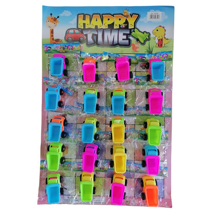 Happy Time Dump Truck 20pc | Mini Construction Toy Trucks | Pull-Back Play Vehicles