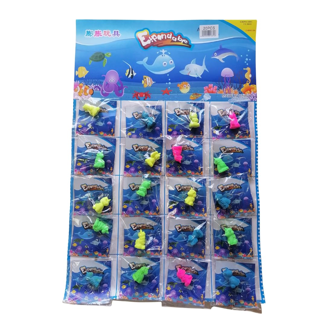 Expandable Unicorn on Card 20pc | Magic Growing Unicorn Toy | Expanding Water Animal