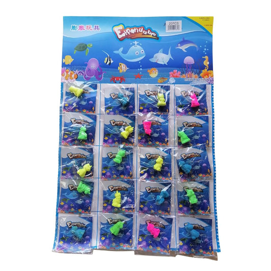 Expandable Unicorn on Card 20pc | Magic Growing Unicorn Toy | Expanding Water Animal