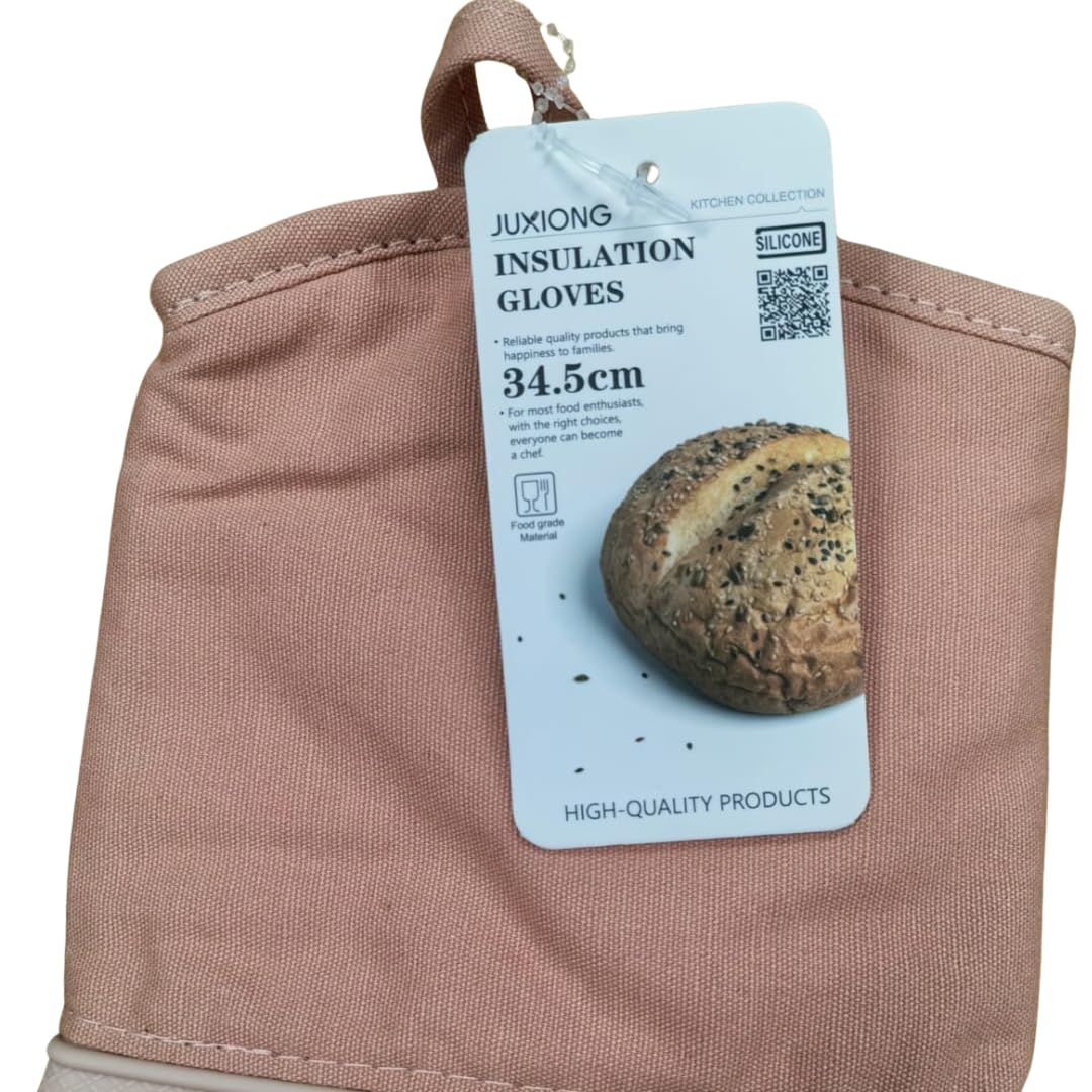 Silicone Oven Glove - Long - 34.5x17cm (Pink)