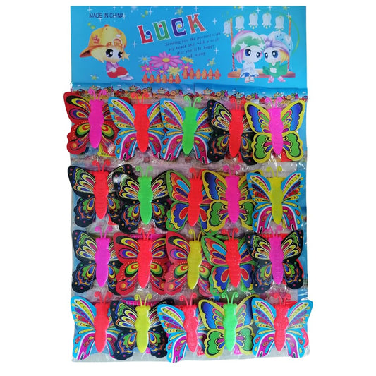 Butterfly Launcher on Card 20pc | Flying Butterfly Toy Set | Spring Action Launcher