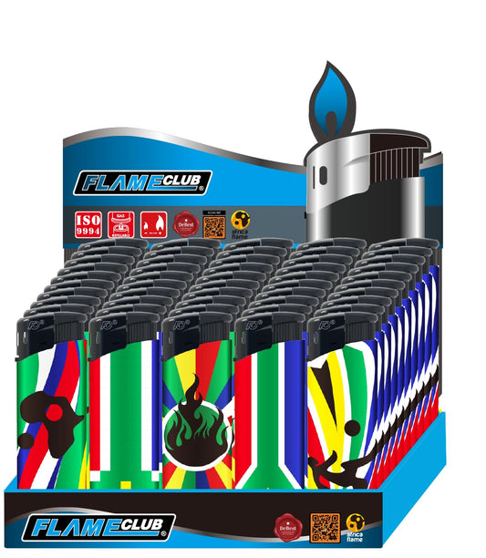 N2 Electronic Lighters 50's Tray (SA Flag)