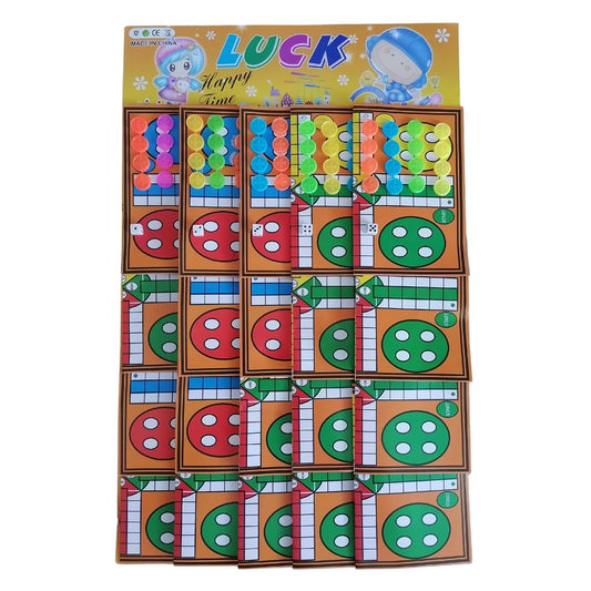 Ludo on Card 20pc | Classic Family Board Game | Travel-Friendly Mini Set