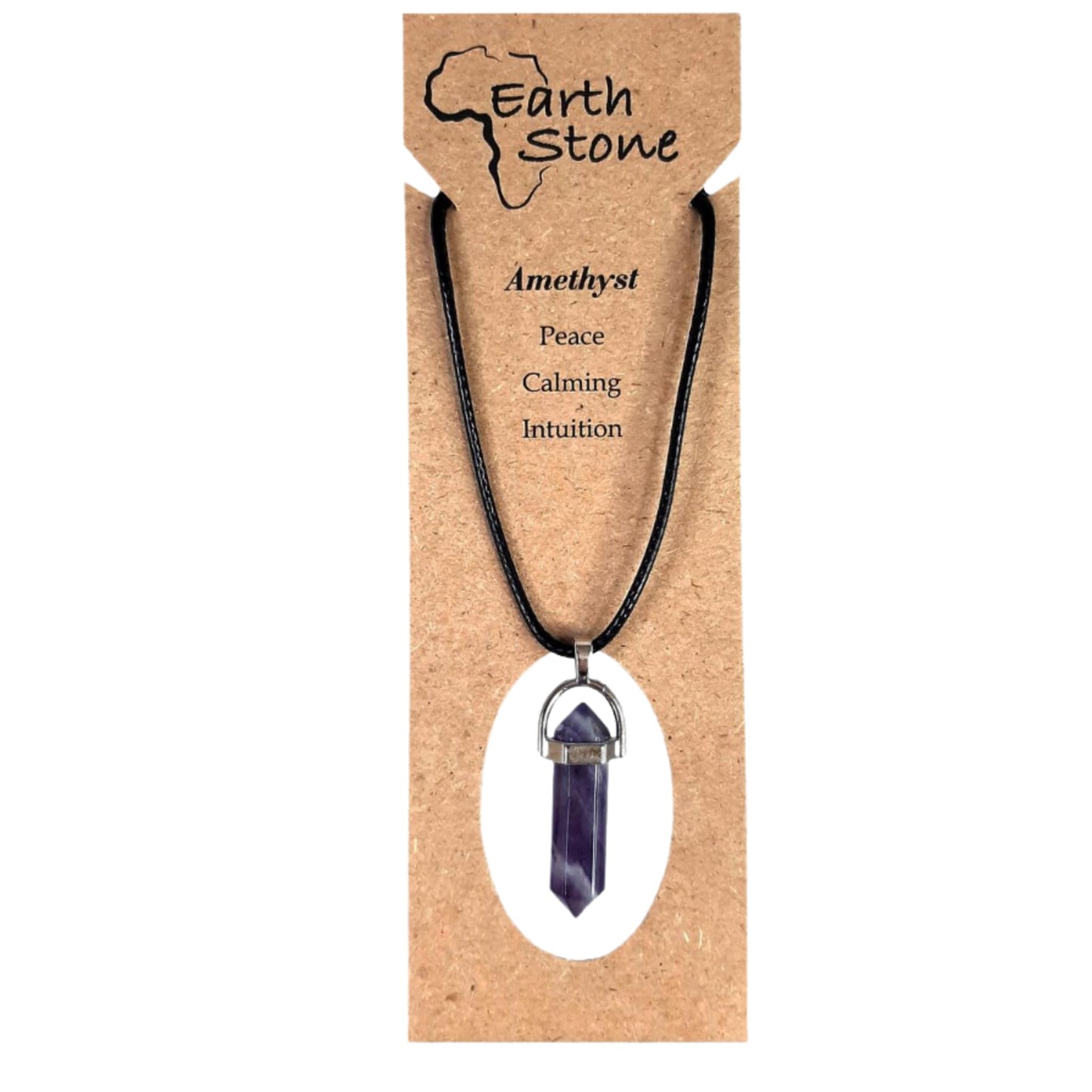 Earth Stone Collection - Bullet Crystal Stone Necklace (Amethyst)