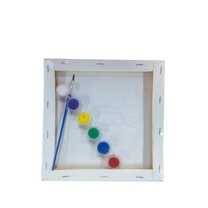 Motarro Printed Canvas with Paint Set - 20 × 20 cm - Ocean Floor