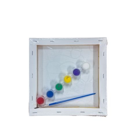 Motarro Printed Canvas with Paint Set - 20 × 20 cm - Ocean Floor