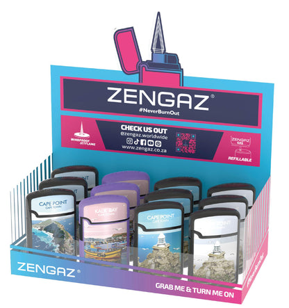 ZL3 Glenn John Art Mega Jet Flame Travel Lighter Tray - 12 Pack (Tray 2)
