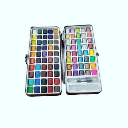 Water Colour Set in Tin Box -  90 Colours - Includes Metal Colours