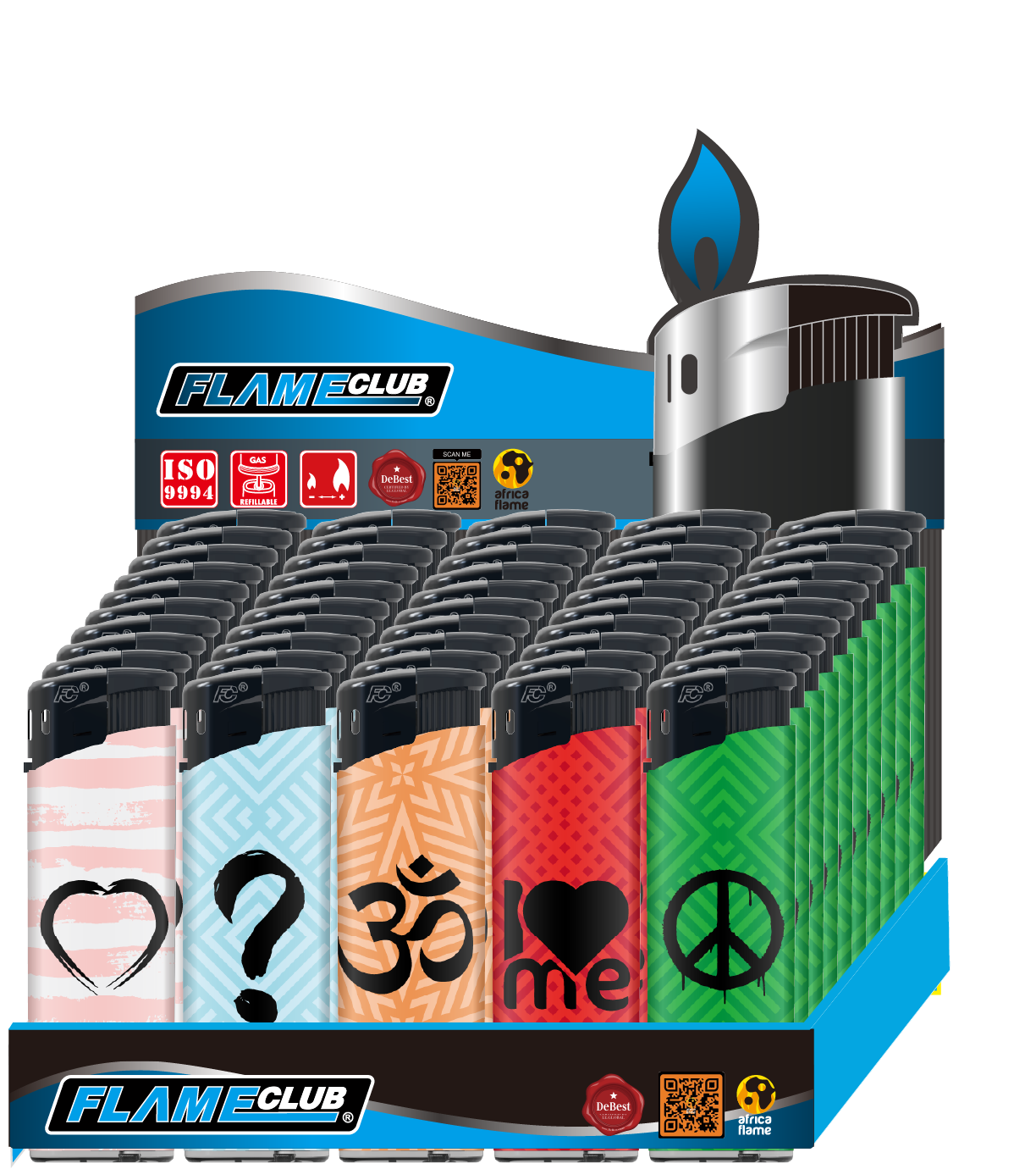 N2 Electronic Refillable Adjustable Designed Lighter - Pack (50's)