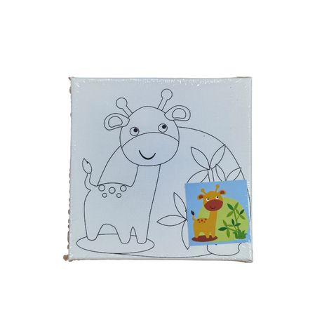 Keep Smiling Printed Canvas with Paint - 14.5 × 14.5 cm - Lion