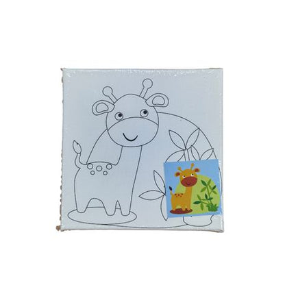Keep Smiling Printed Canvas with Paint - 14.5 × 14.5 cm - Lion