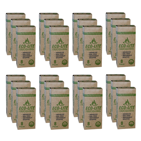 Eco-lite Firelighters 8pc - 24 Pack - Eco-Friendly Fire Starters