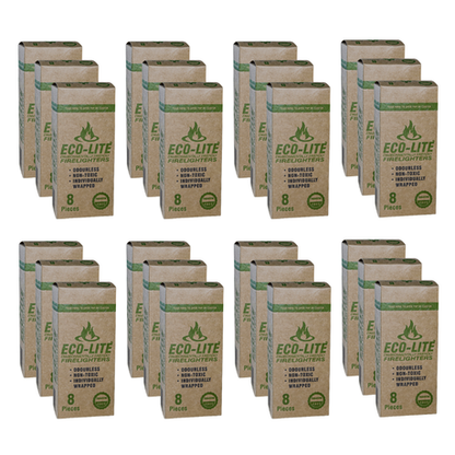 Eco-lite Firelighters 8pc - 24 Pack - Eco-Friendly Fire Starters