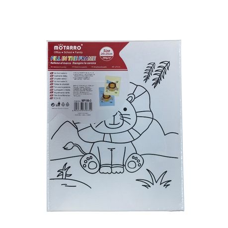Motarro Printed Canvas - Paint-In Frame Canvas Kit (20 × 25 cm) - Giraffe