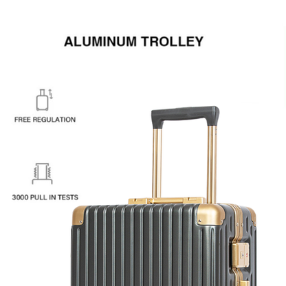 Classic Aluminum Frame Travel Suitcase - 24 inch - Grey
