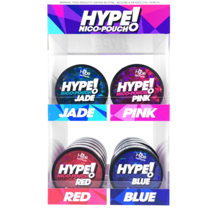 Hype Nicotine Pouches - Bulk Pack - 4 Flavours x 5 + Display Stand - 8mg
