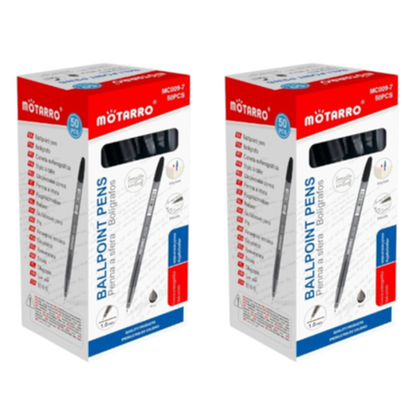 Motarro Ballpoint Pen 1.0mm 50PCS - 2 Pack - Blue