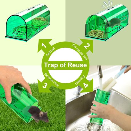 Humane Mouse Traps Reusable Pest Control Trap for Indoors and Outdoors