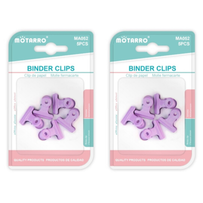 Motarro Binder Clips Pack 5PC - 2 Pack - Pink