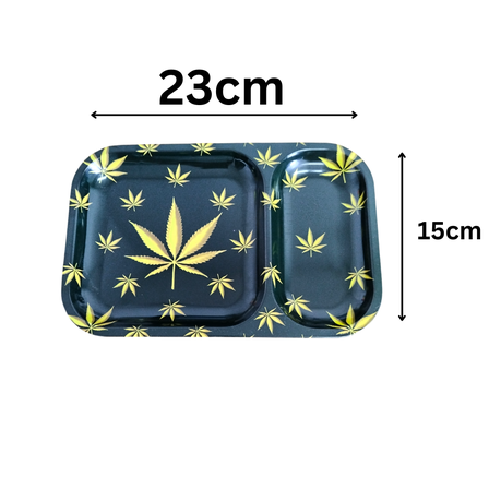 Rolling Tray Divided - Leaf Design 23 cm