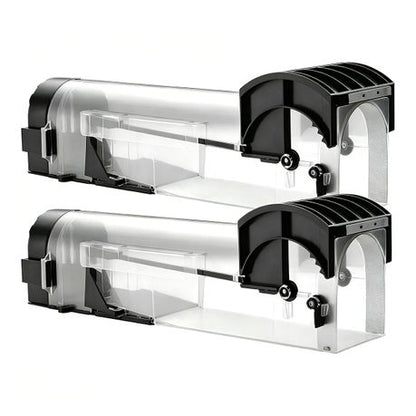 2-Pack Eco Plastic Humane Mouse Trap, Reusable Safe Live Catch Cage