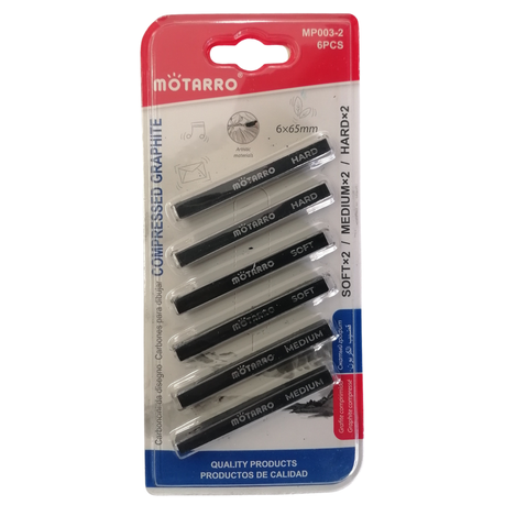Motarro Compressed Graphite Pencils - 6 Piece Set