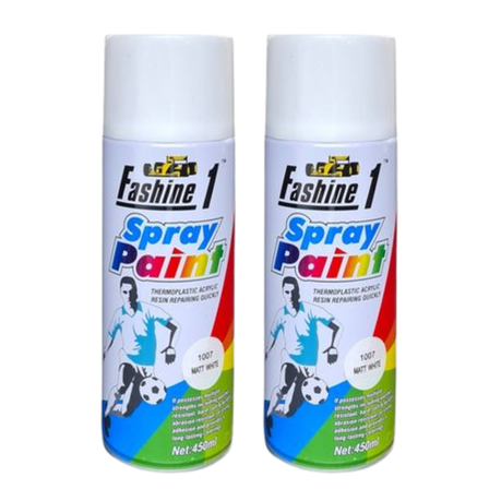 Fashine 1- Spray Paint 450ml - Matt White 2 Pack