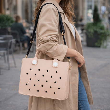 Nana EVA Croc Bag with Shoulder Strap - Lightweight Waterproof Tote Handbag - Orange