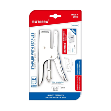 Motarro Stapler With Staples Silver 2PCS