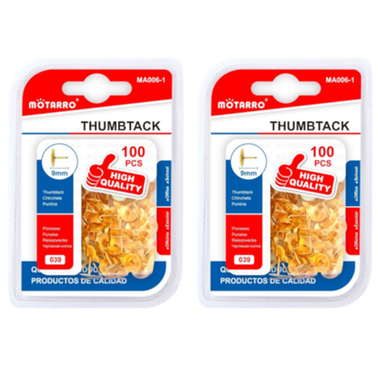 Motarro Thumbtack 9mm 100PCS - 2 Pack - Silver