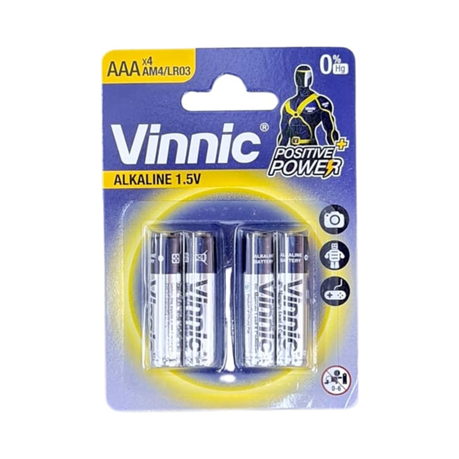 Vinnic Alkaline AAA Battery 1.5V - 4 Pack