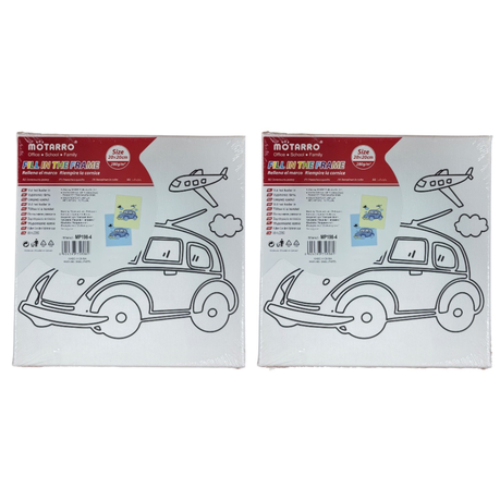 Motarro Printed Canvas - 2 Pack -  20x20cm Car