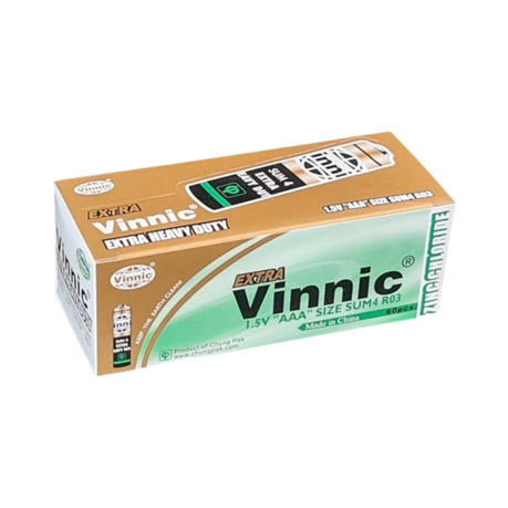 Vinnic Zinc Chloride AAA Battery 1.5V - Box of 60
