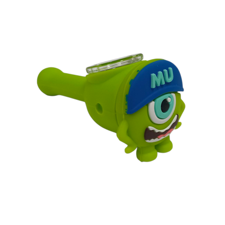 Silicone Rasta Pipe - Cartoon Faces - Green