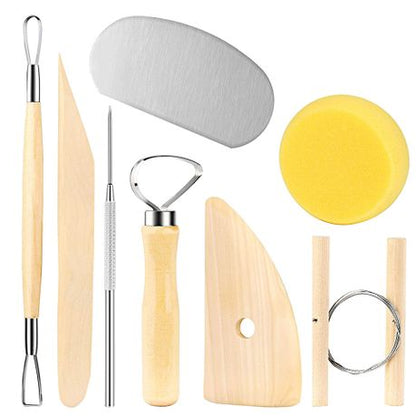 8 Pieces/Set DIY Wooden Pottery Sculpting Clay Cleaning Tool Set