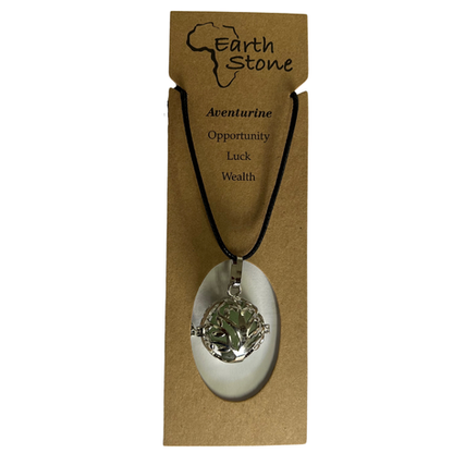 Earth Stone Collection - Crystal Locket Aventurine Stone Necklace