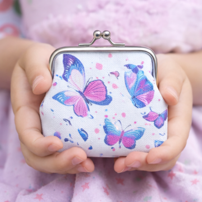 Purse - White Butterflies 7.5×9.5×2cm