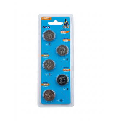 Vinnic Lithium Coin Cell CR2450 - 5 Pack