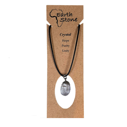 Earth Stone - White Agate Bracelet & Polished Clear Quartz Necklace Set
