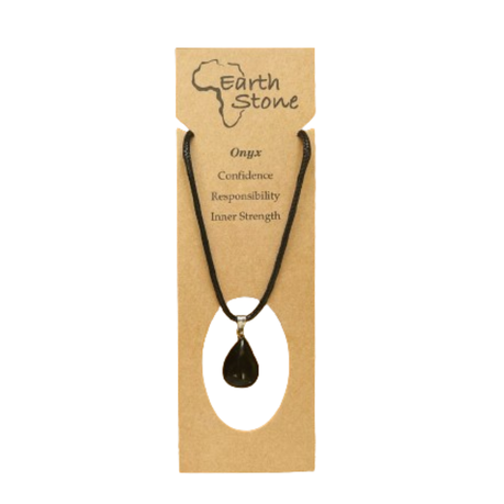 Earth Stone Collection - Onyx Bracelet And Teardrop Necklace Set