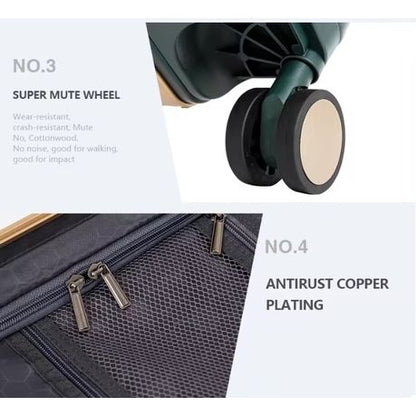 Classic Aluminum Frame Travel Suitcase - 4 Piece Set